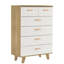 Commode Ezra avec 6 tiroirs et poignées en bois