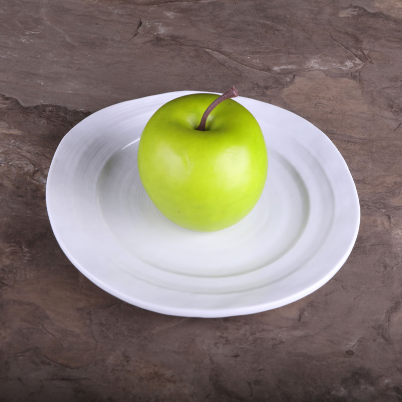 Della Terra Irregular 7.5" Melamine Appetizer Plate, White