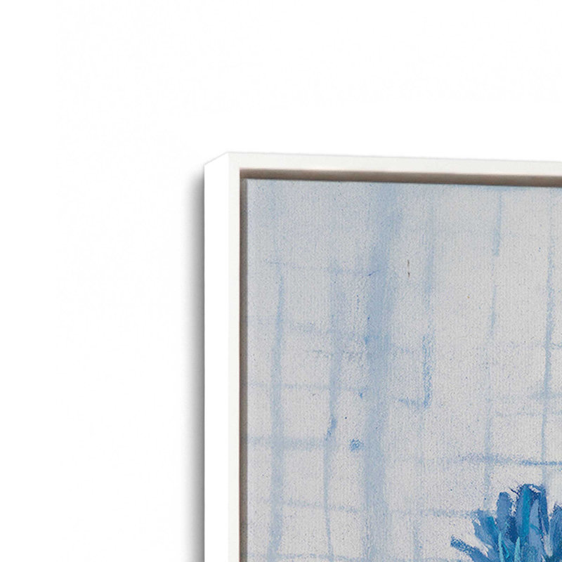 «Cornflowers on Linen» par Carol Rowan, reproduction d'art, H 48 po x l 36 po, Blanc