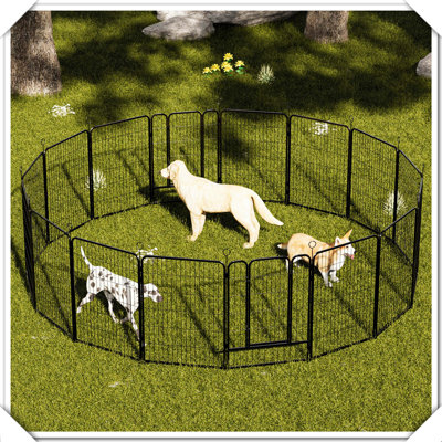 Heavy Duty Rust-Resistant Metal Dog Playpen Fence Tool-Free Setup