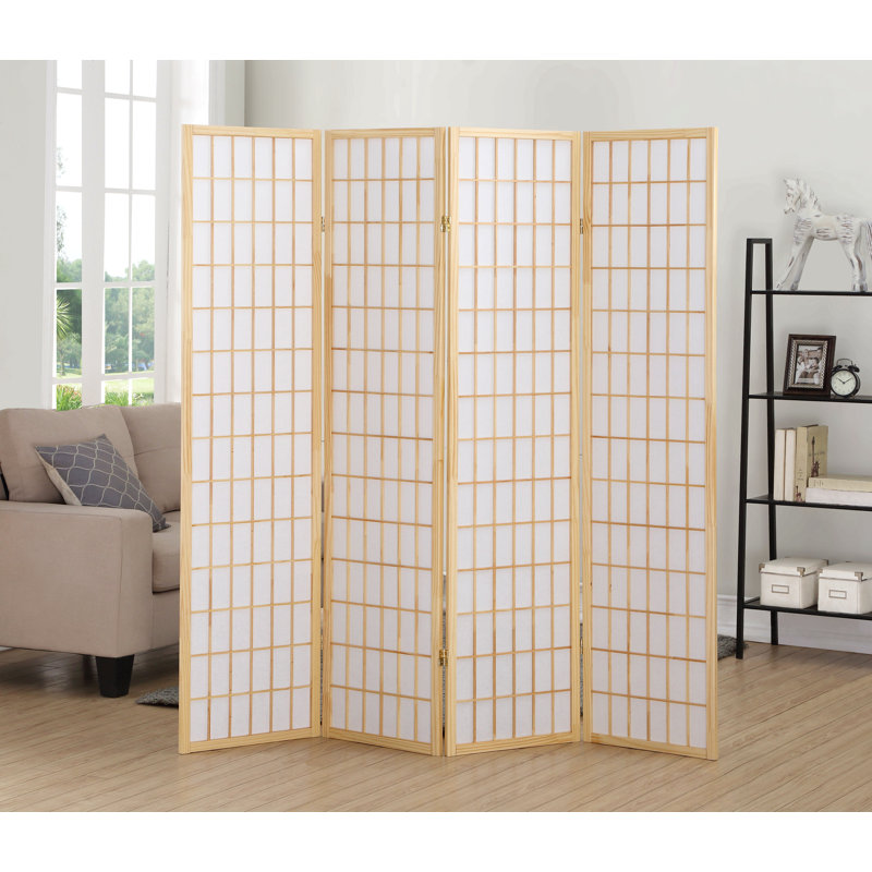 Paravent pliant 4 panneaux Shoji, Naturel