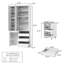 Armoire garde-manger blanche l 47,2 po avec chariot mobile caché