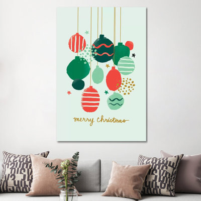 Abstract Christmas II 1 Piece Wrapped Canvas Wall Art