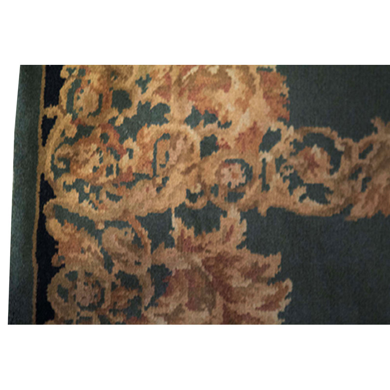 Hand-Knotted High-Quality Green Area Rug