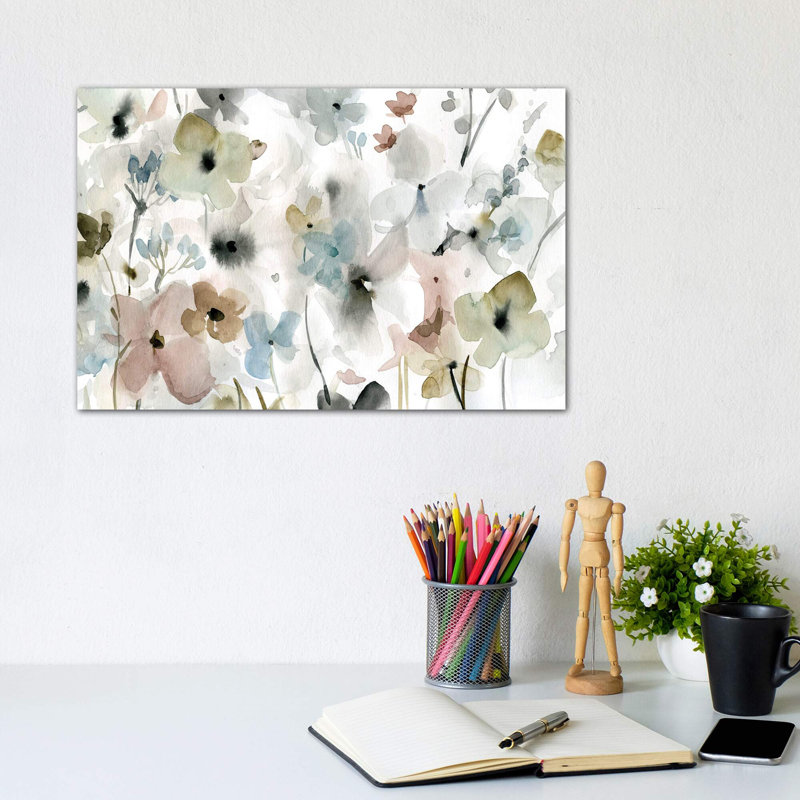 Evening Garden by Carol Robinson - Painting on Canvas, 20.32 cm H x 30.48 cm W, No Frame