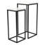 Set of Two White and Black Marble and Steel Square Frame Nested Tables