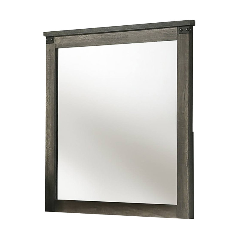 38.4"W Rustic Farmhouse Mirror, Rustic Gray