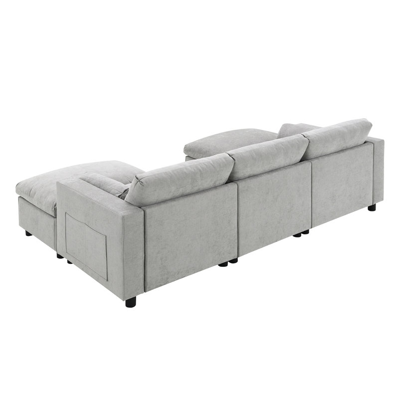 Canapé modulaire Chenille, Gris moyen