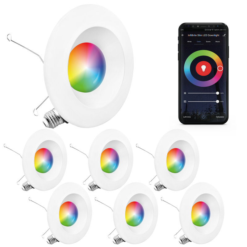 DEL 5 po / 6 po Smart Retrofit, 12 W, blanc à changement de couleur réglable, Wi-Fi activé, à intensité variable