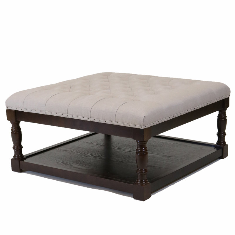 Repose-pieds cocktail capitonné large de 34 po Fontlan, Brun