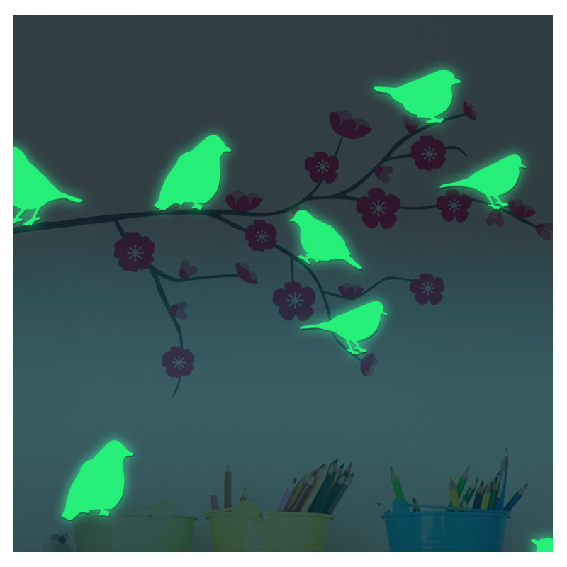 Bird Glow in Dark Wall Sticker Set
