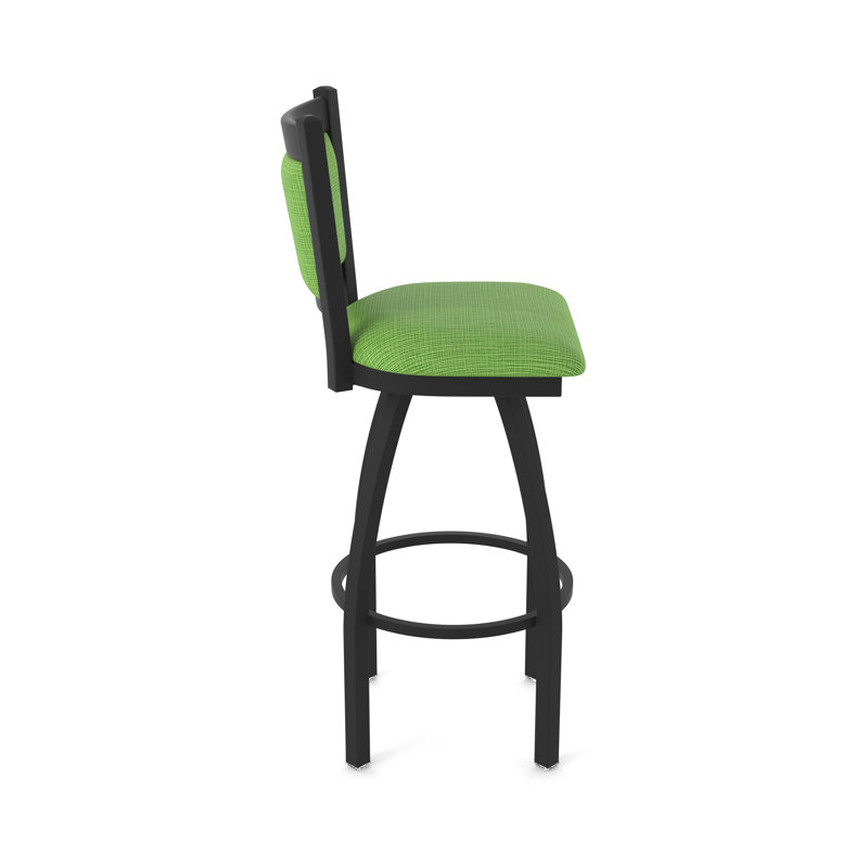 Tabouret pivotant Hadleigh, Tabouret de comptoir (siège d'une hauteur de 25 p, Noir froissé, Tissu - perroquet graphique