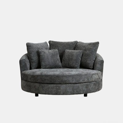 Slipcovered Oversized Round Indoor Chaise Lounge