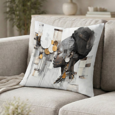 Spiritual Aura Of African Art IV Decorative Cushion - African Throw Cushion