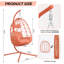 Fauteuil suspendu suspendu en osier avec support et coussin lavable pour patio-130042455-130042458