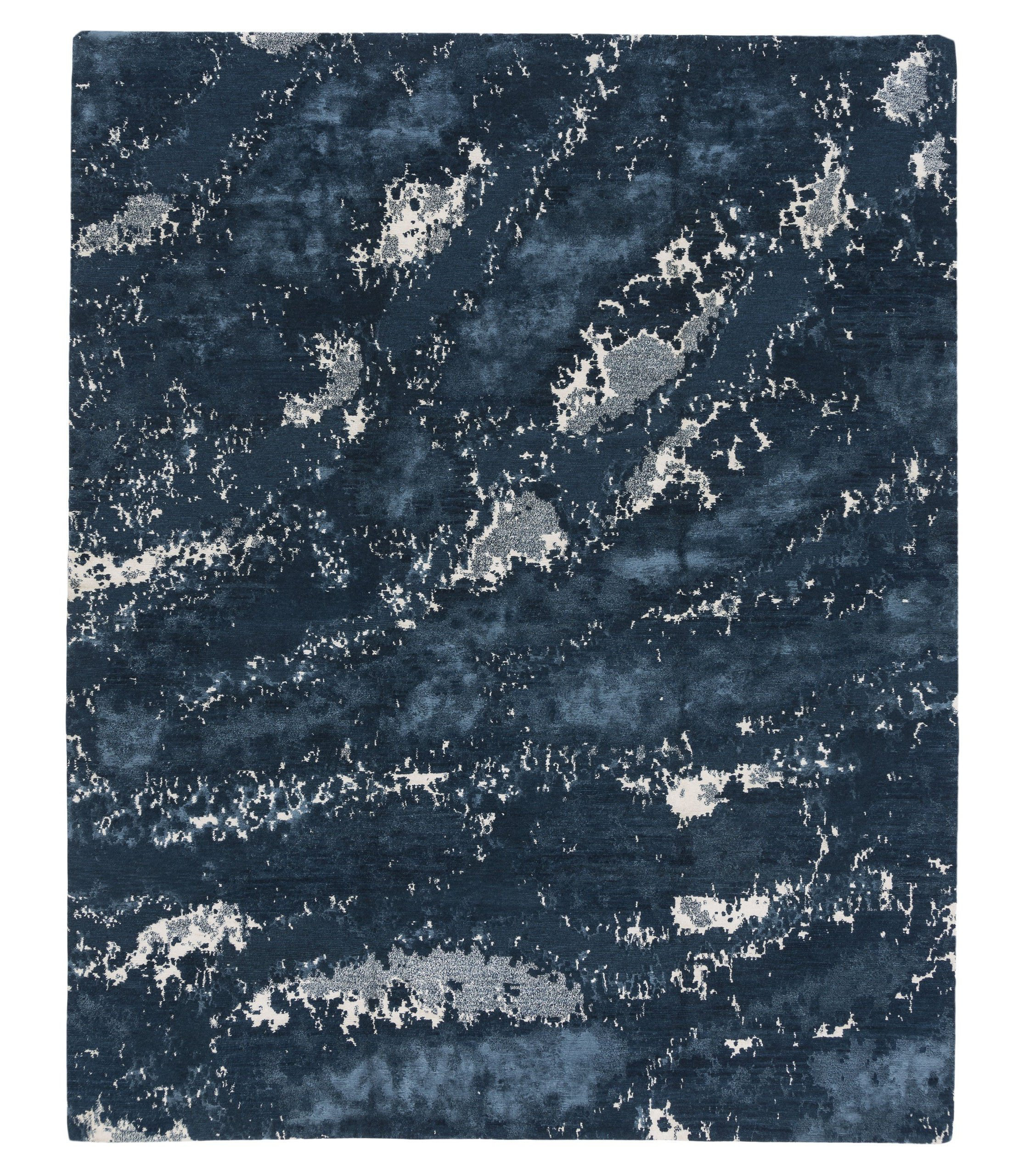 Rocks Spa Rug Tufenkian Nature Rocks Hand-Knotted Blue/White Area Rug | Perigold