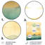 Formes de vents vert et jaune - Collages abstraits, art mural en métal-101154089