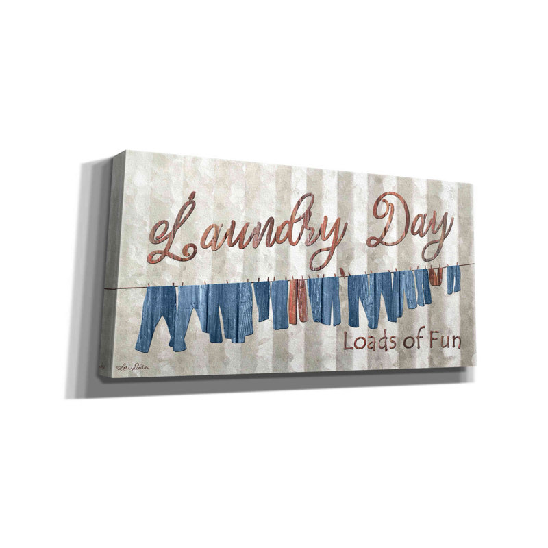 «Laundry Day Charges of Fun» par Lori Deiter, art mural sur toile, H 12 po x l 24 po x P 0,75 po