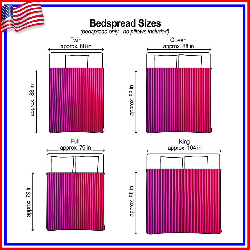 Vertical Pink Purple Stripes Bedding Stripes Bedspread Pattern, Full / Double