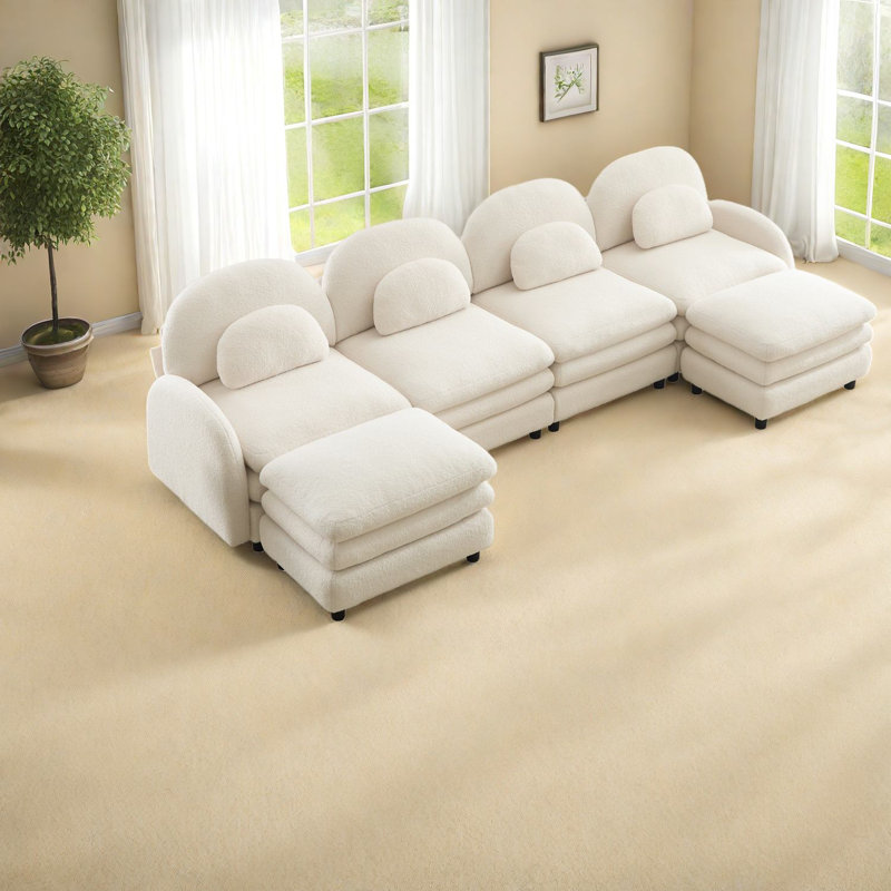 Cloud Comfort Sectionals, Teddy 4 Seat Modern Modular Home Sofa