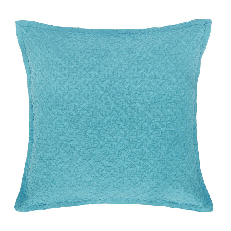 Basketweave Cotton Euro Sham, Azul