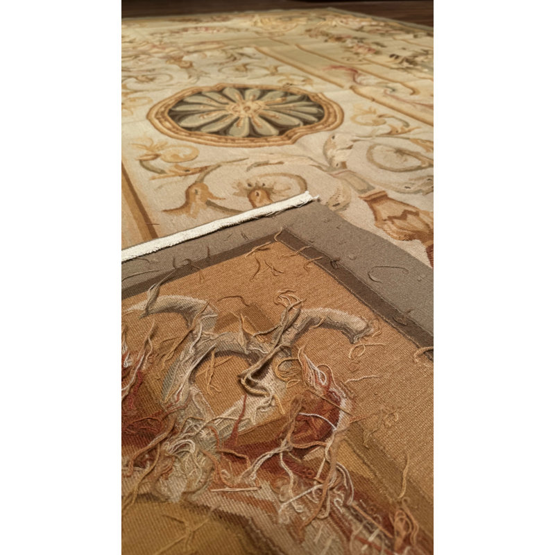 Tapis en laine beige noué à la main Original Original