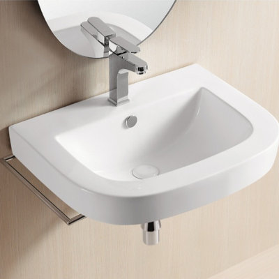 Caracalla Ceramica II 18.11 " Ceramic Rectangular Bathroom Sink and Overflow Hole