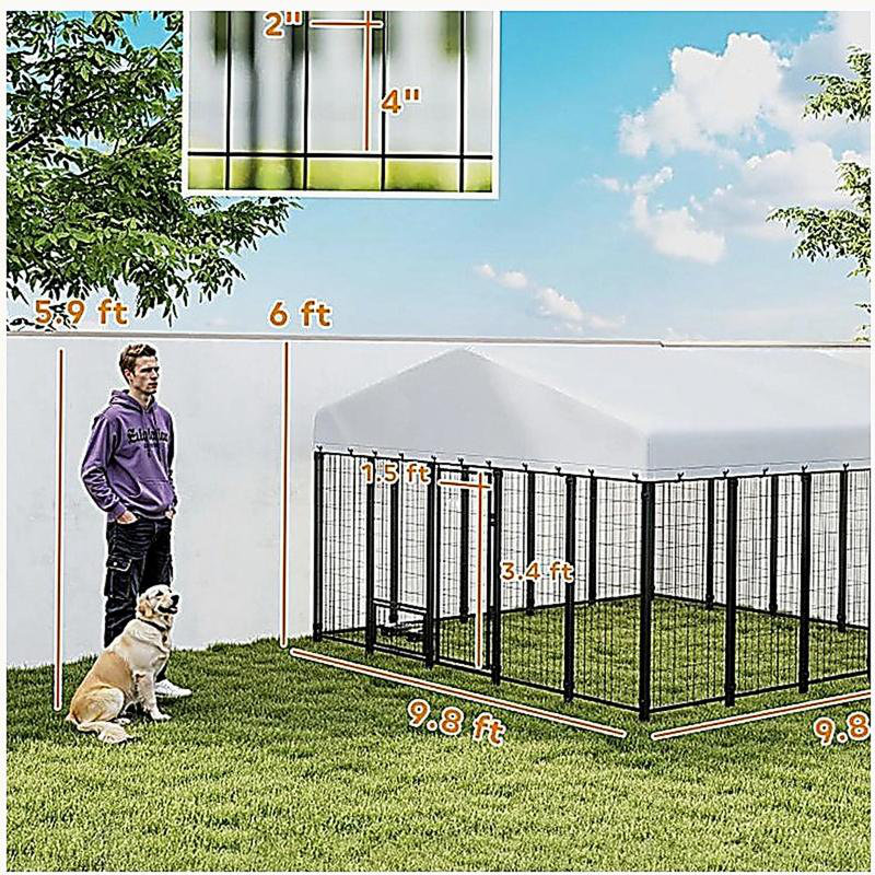 Chenil spacieux pour chien, chenil d'extérieur pour animaux