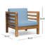2 chaises club Mid-Century modernes en bois - pacane + bleu poli (2), garde