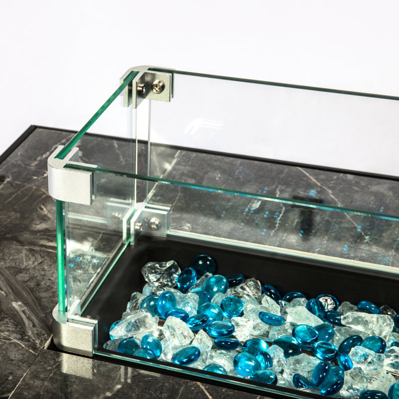 Pare-vent rectangulaire transparent en verre, 18,8 po X P 7,68 po x H 5,54 po