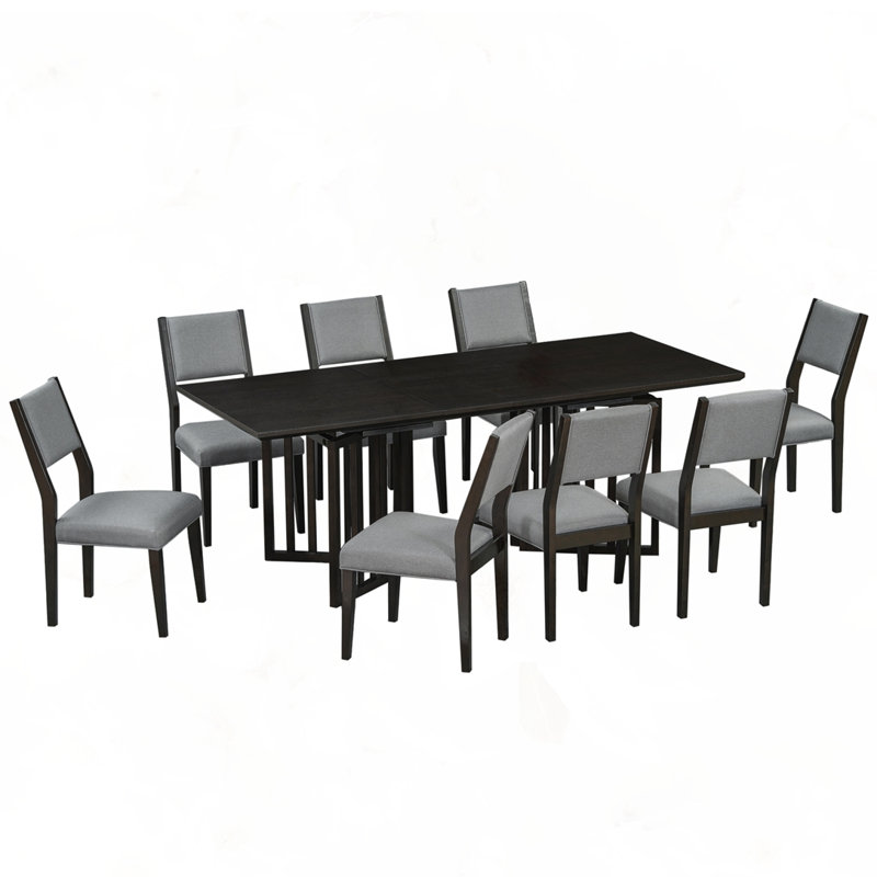 9-Piece 83.9inch Extendable Dining Table Set
