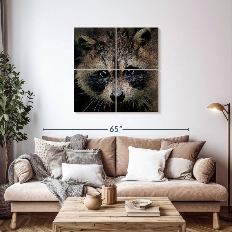 Brampt Racoon, 38" H x 38" W
