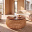 Conelia Hand-Woven Seagrass and Pine Wood Round Coffee Table, Natural-1719687145