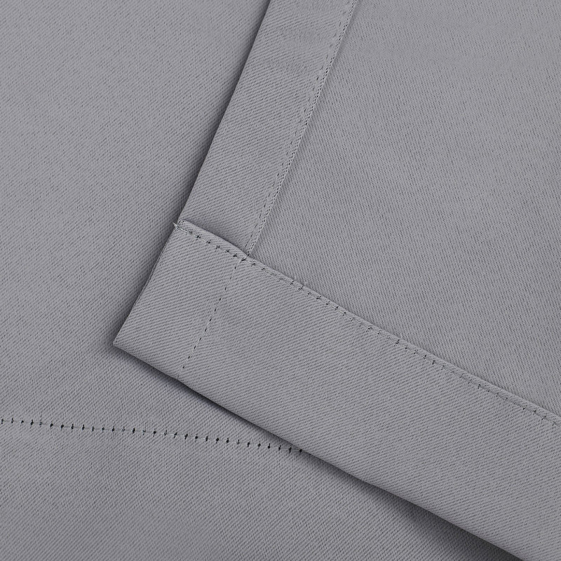 Bertrand Solid Modern Room Darkening Curtain Panel, Silver, Rod Pocket 26" W x 84" L
