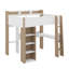 Lit mezzanine double en bois avec bureau, tablettes de rangement et rails-2137023549