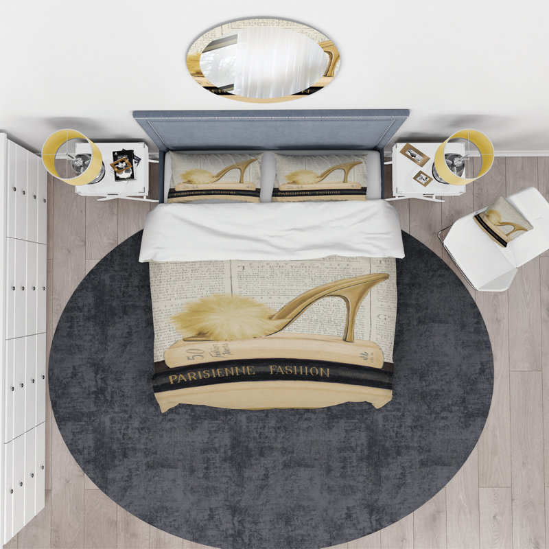 Polyester Weave / Muslin Abstract Duvet Cover, King Duvet Cover + 2 Shams