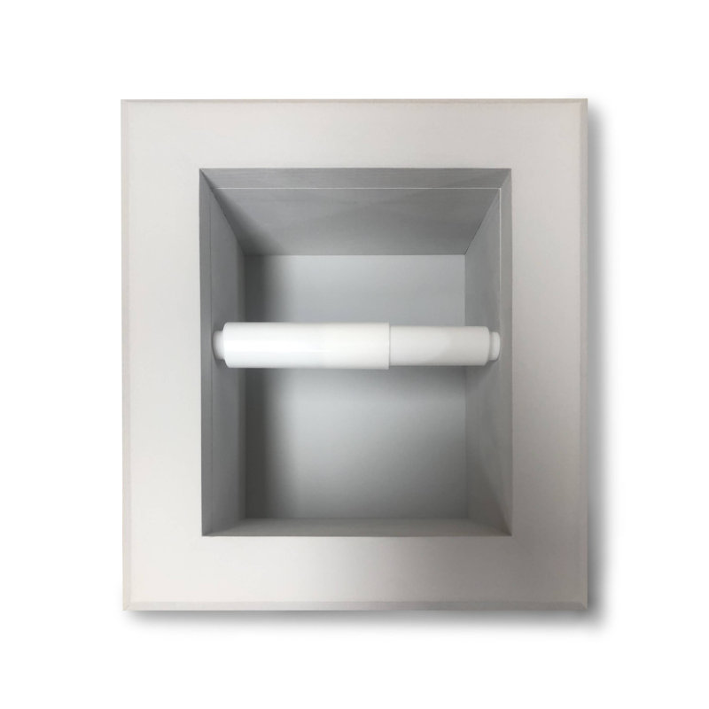 Porte-papier hygiénique encastré Tracy, Gris clair