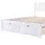 Lit plateforme double avec tiroirs sous le lit, blanc
