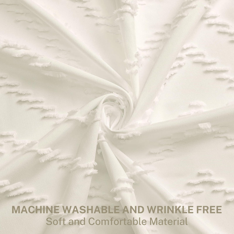 Akhsa Fabric Shower Curtain, Cream