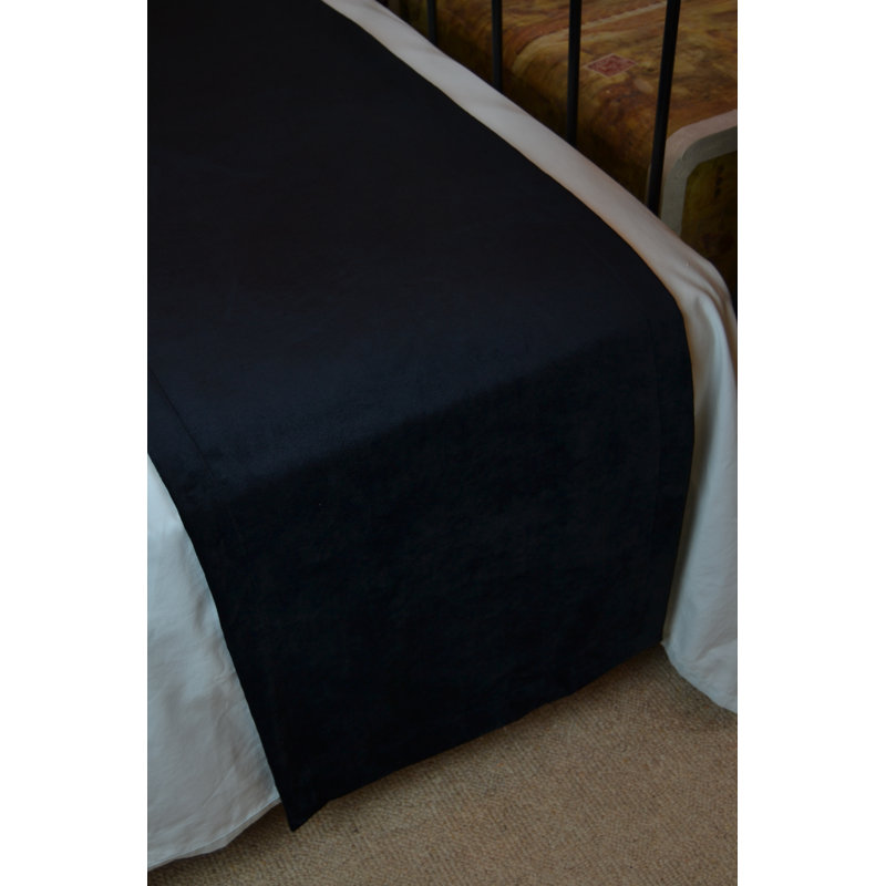 Silk Bed Runner, Black