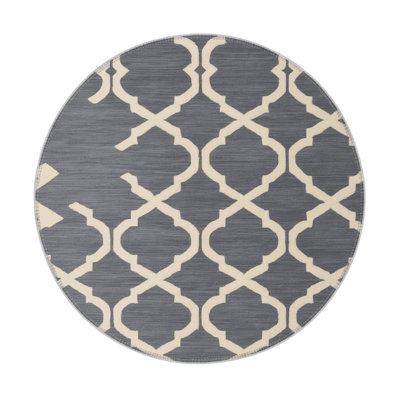 Trellis Gray Indoor and Outdoor Area Rug