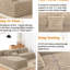 Canapé modulaire de 110 po pour salon, café. Combiné, revêtement en fausse fourrure de lapin, en forme de L, 3, modulaire Cozy Room, fourrure, en L, 3 sièges-1392578278