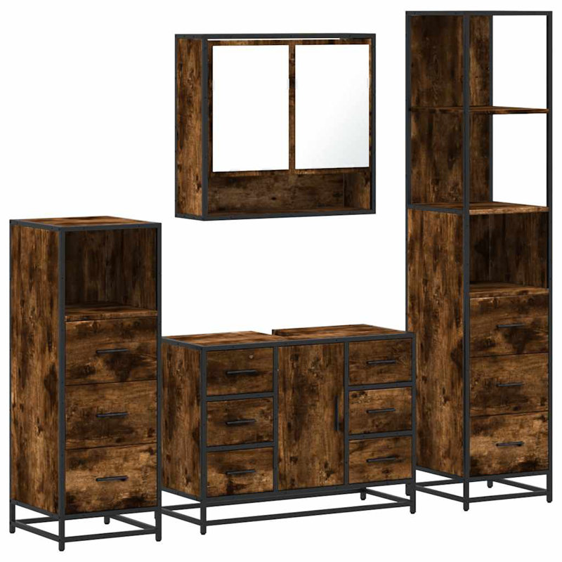 Alliviah Bathroom Furniture Suite, Rustric Brown