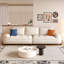 Canapé modulaire en cuir véritable blanc crème