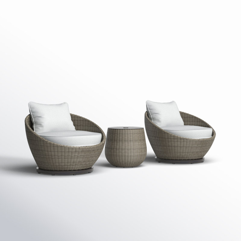 Premium All-Weather Wicker 2 - Person Patio Conversation Sets with Cushions