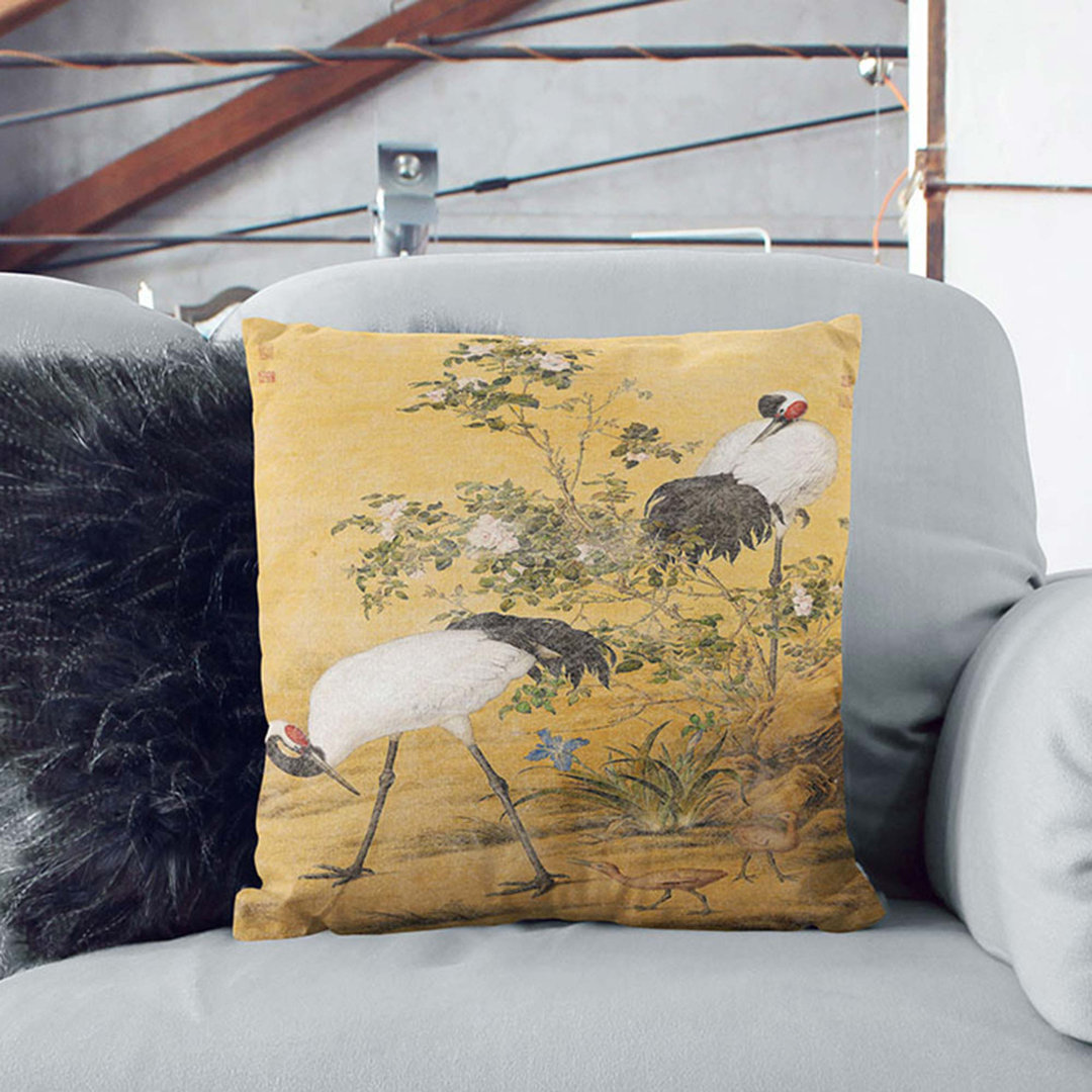 Cranes by Lang Shining Cushion with Filling
