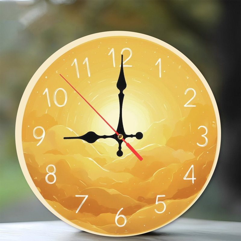 Horloge avec paysage de lever de soleil