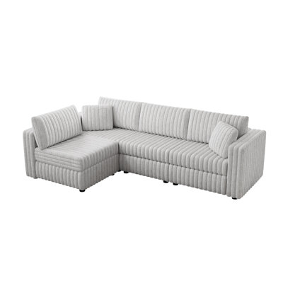 Mohammed L-Shaped Upholstered Sectional Sofa with Pillows