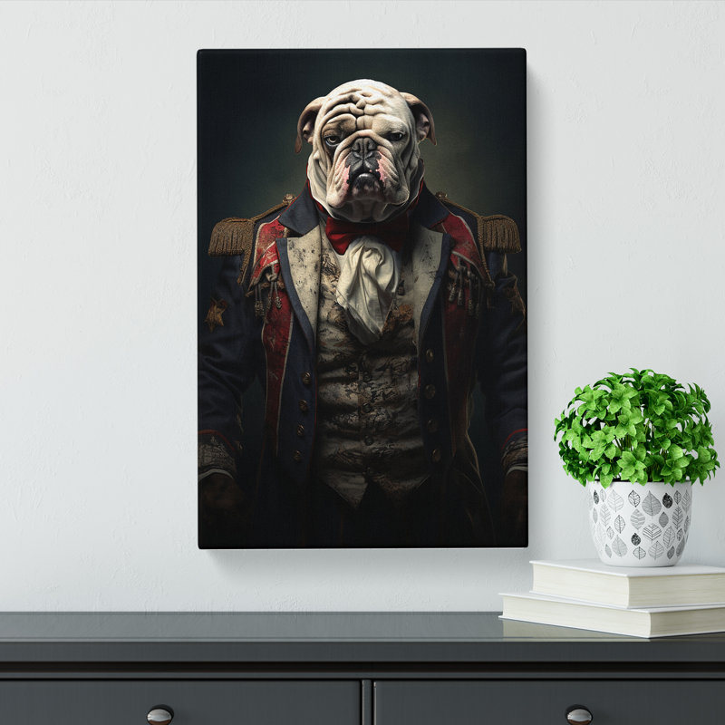 British Bulldog Conceptual Art - Wrapped Canvas, 76cm H x 50cm W x 3cm D