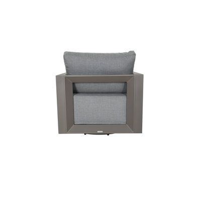 Fauteuil pivotant en aluminium thermolaqué d'extérieur avec coussins Sunbrella® Elementi Newport